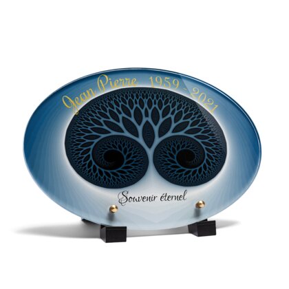 Plaque funéraire arbre-de-vie-forme-ovale 28 Plaquedeces.fr
