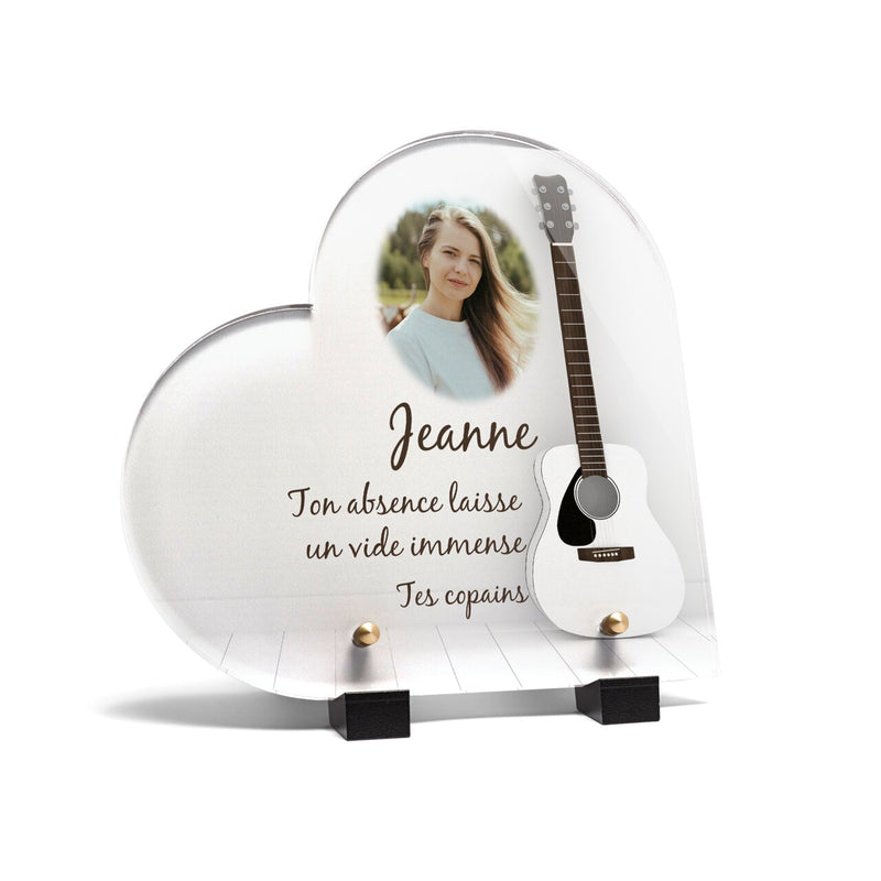 Plaque funéraire guitare-acoustique-blanche-forme-coeur 23 Plaquedeces.fr
