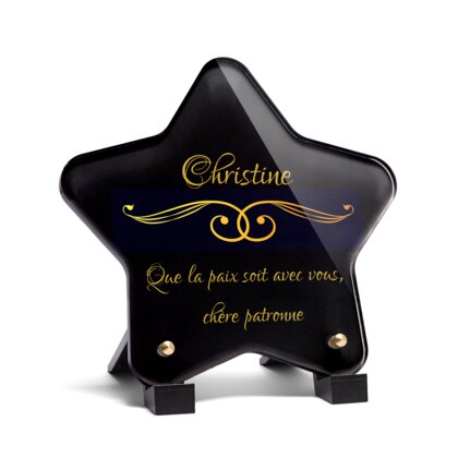 Plaque funéraire demi-cadre-forme-etoile 2 Plaquedeces.fr
