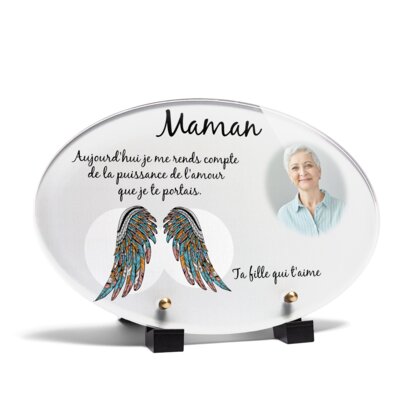 Plaque funéraire ailes-dange-forme-ovale 23 Plaquedeces.fr
