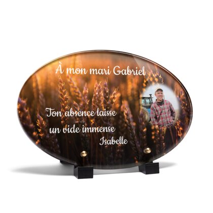 Plaque funéraire epis-de-ble-forme-ovale 11 Plaquedeces.fr
