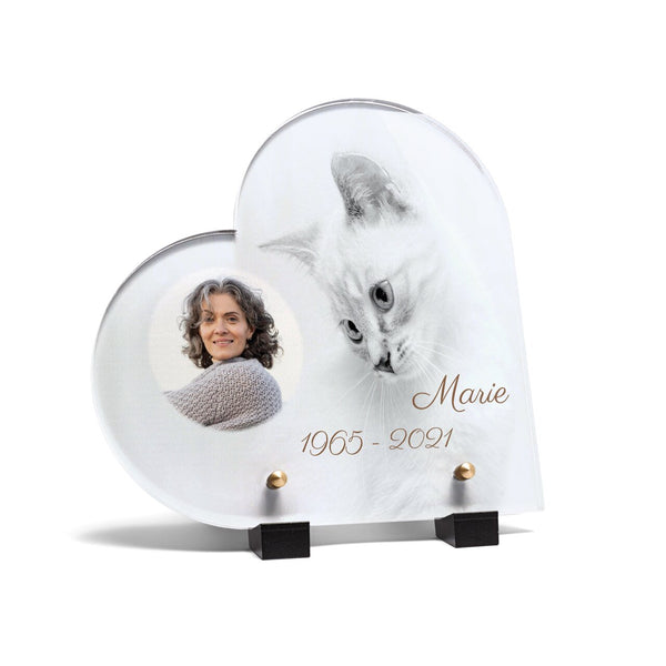 Plaque funéraire chat-blanc-forme-coeur 13 Plaquedeces.fr
