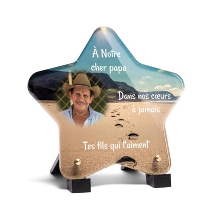 Plaque funéraire empreinte-sable-forme-etoile 8 Plaquedeces.fr
