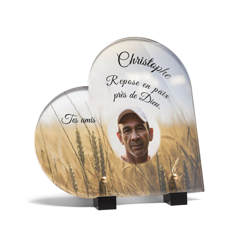 Plaque funéraire epis-de-ble-forme-coeur 11 Plaquedeces.fr
