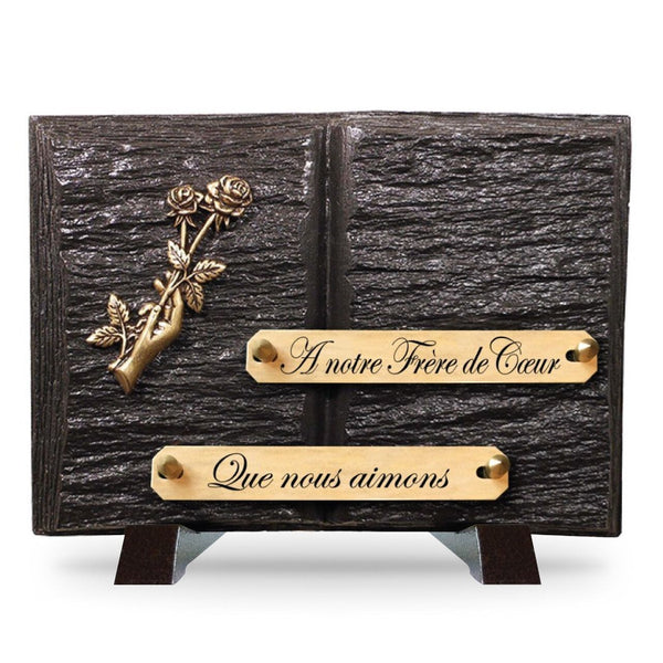 Plaque funéraire petit-livre 23 Plaquedeces.fr
