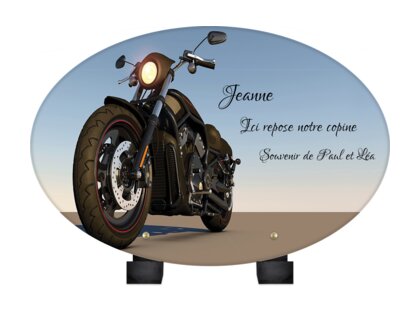 Plaque funéraire moto-en-3d-forme-ovale 8 Plaquedeces.fr
