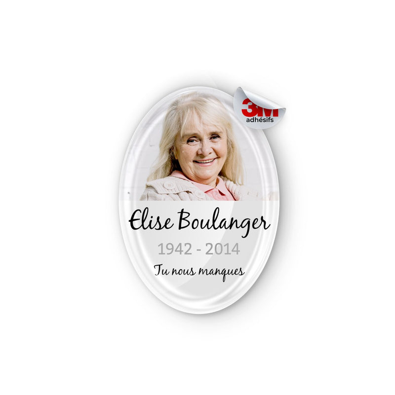 Plaque funéraire demi-blanc 28 Plaquedeces.fr