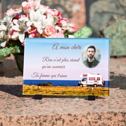 Plaque funéraire camping-car 10 Plaquedeces.fr
