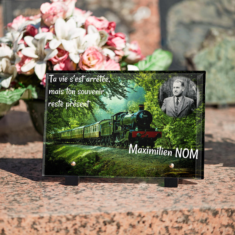 Plaque funéraire train-foret 19 Plaquedeces.fr
