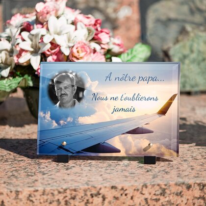 Plaque funéraire aile-avion 28 Plaquedeces.fr
