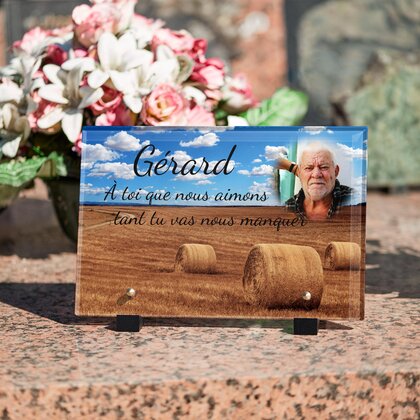 Plaque funéraire bottes-de-foin 25 Plaquedeces.fr
