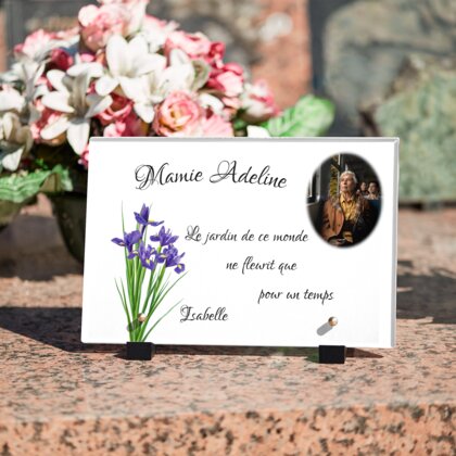 Plaque funéraire plaque-funeraire-iris 25 Plaquedeces.fr
