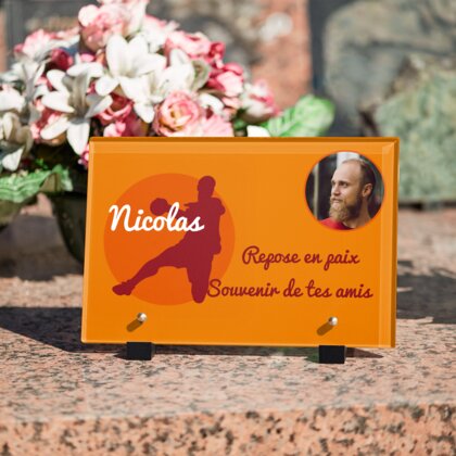Plaque funéraire handballeur 7 Plaquedeces.fr
