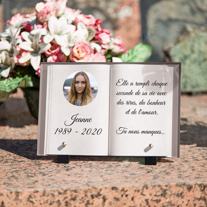 Plaque funéraire livre-vue-du-dessus 5 Plaquedeces.fr
