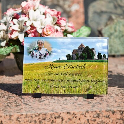 Plaque funéraire paysage-de-campagne 30 Plaquedeces.fr
