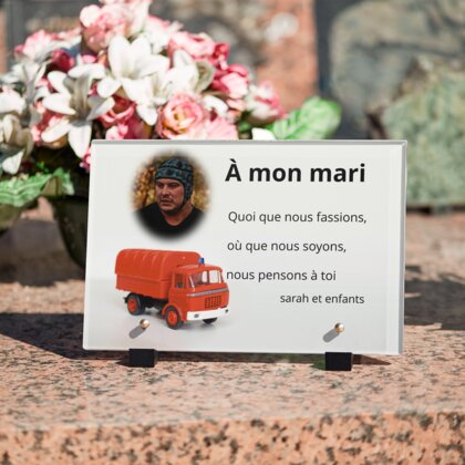 Plaque funéraire camion-de-pompier 11 Plaquedeces.fr
