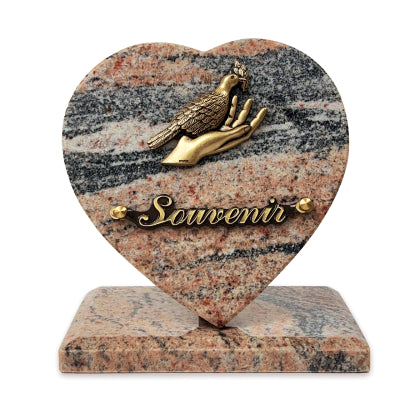Plaque funéraire coeur-socle 21 Plaquedeces.fr
