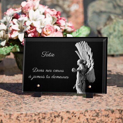 Plaque funéraire ange 25 Plaquedeces.fr
