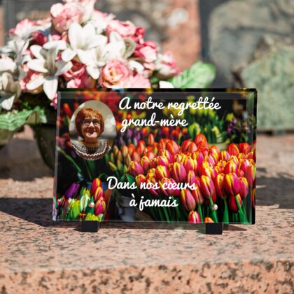 Plaque funéraire fleuriste 27 Plaquedeces.fr
