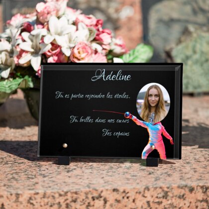 Plaque funéraire fan-descrime 28 Plaquedeces.fr
