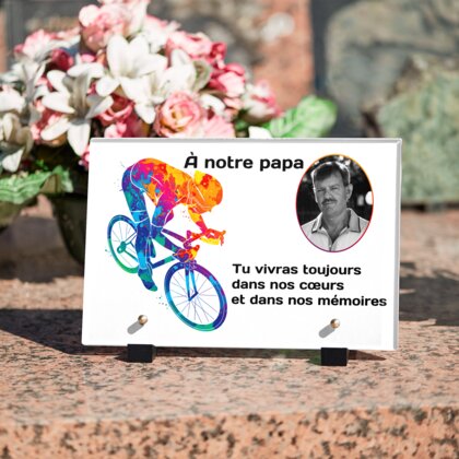 Plaque funéraire cycliste-colore 8 Plaquedeces.fr
