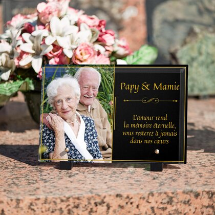 Plaque funéraire demi-cadre 29 Plaquedeces.fr
