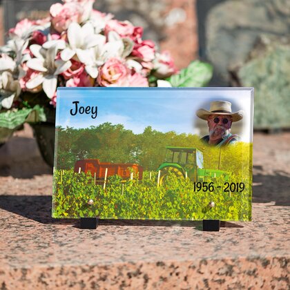 Plaque funéraire tracteur-au-soleil 28 Plaquedeces.fr
