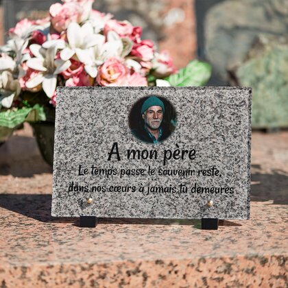 Plaque funéraire granit-gris-simple 27 Plaquedeces.fr
