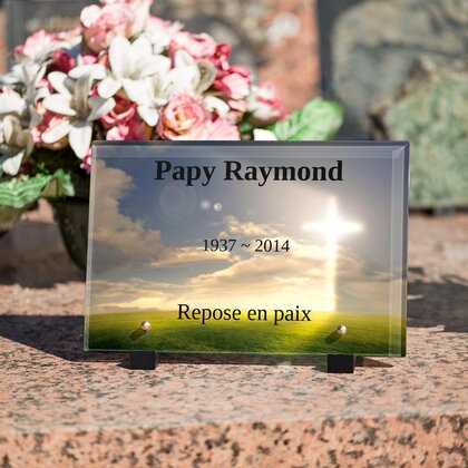 Plaque funéraire croix-de-lumiere 12 Plaquedeces.fr
