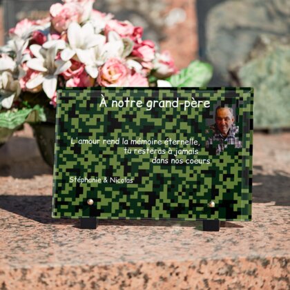 Plaque funéraire nano-camouflage 18 Plaquedeces.fr
