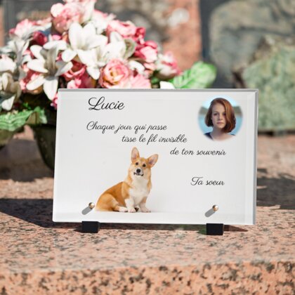 Plaque funéraire corgi-enjoue 17 Plaquedeces.fr
