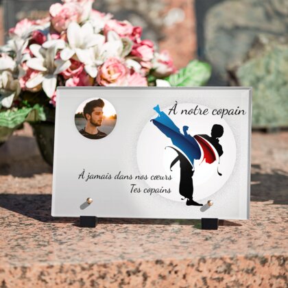 Plaque funéraire arts-martiaux 23 Plaquedeces.fr
