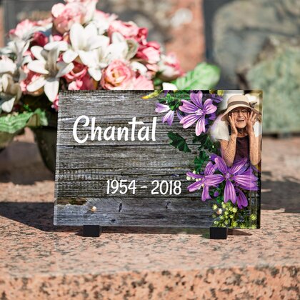 Plaque funéraire fleurs-du-jardin 26 Plaquedeces.fr
