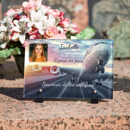 Plaque funéraire avion-qui-decolle 23 Plaquedeces.fr
