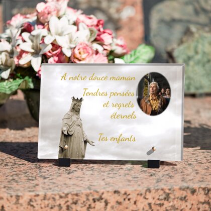 Plaque funéraire statue-de-la-vierge-marie-couronnee 19 Plaquedeces.fr
