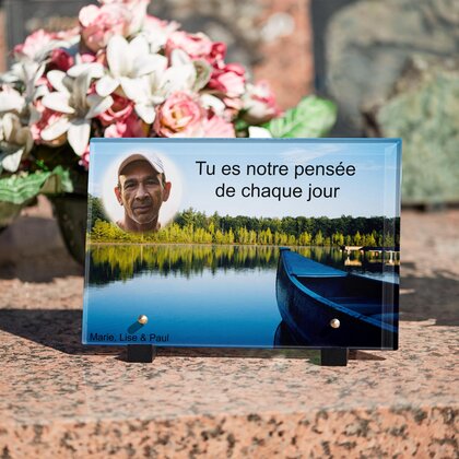 Plaque funéraire barque-sur-lac 24 Plaquedeces.fr
