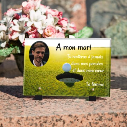 Plaque funéraire golf 18 Plaquedeces.fr
