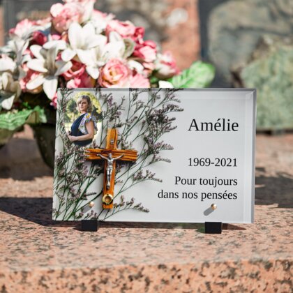 Plaque funéraire croix-aux-fleurs 21 Plaquedeces.fr
