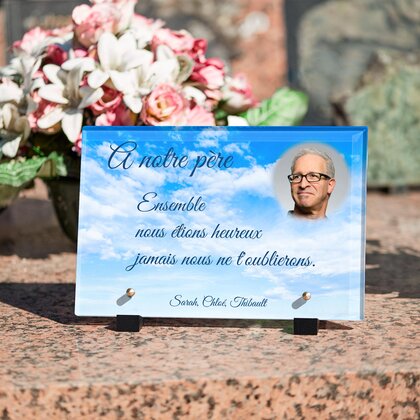 Plaque funéraire nuages 22 Plaquedeces.fr
