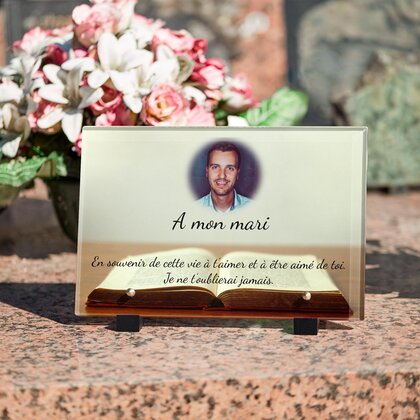 Plaque funéraire livre-grand-ouvert 12 Plaquedeces.fr
