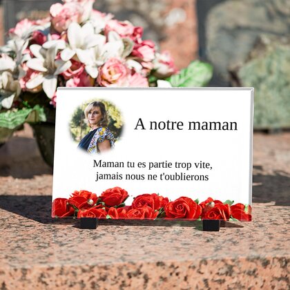 Plaque funéraire roses 18 Plaquedeces.fr
