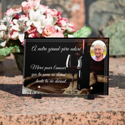 Plaque funéraire bouteille-de-vin 30 Plaquedeces.fr
