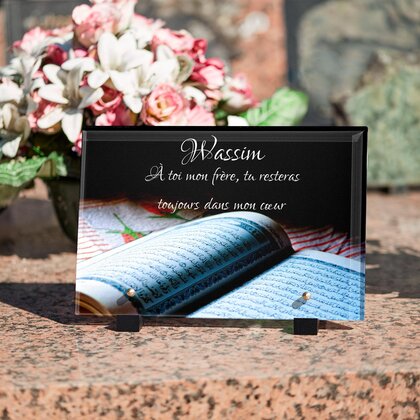 Plaque funéraire musulman-livre 28 Plaquedeces.fr
