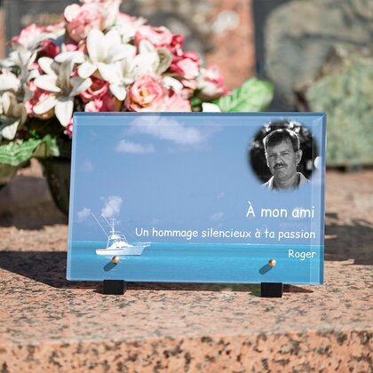 Plaque funéraire bateau-mer 14 Plaquedeces.fr

