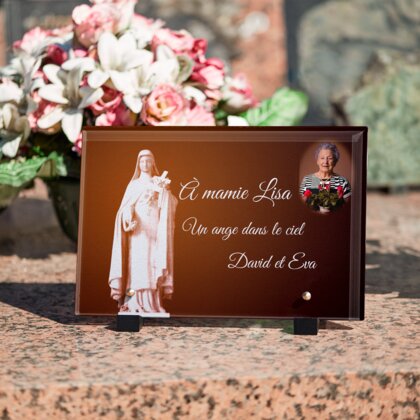Plaque funéraire sainte-therese 30 Plaquedeces.fr
