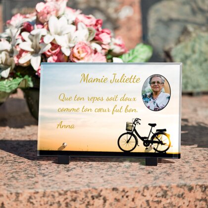 Plaque funéraire velo-de-ville 25 Plaquedeces.fr
