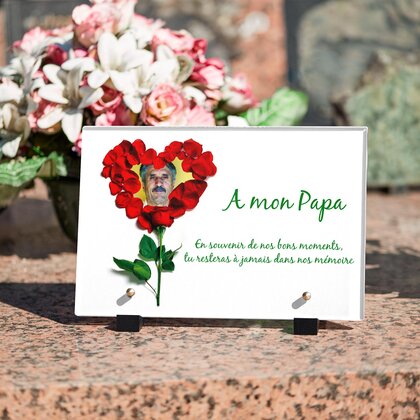 Plaque funéraire roses-en-coeur 29 Plaquedeces.fr
