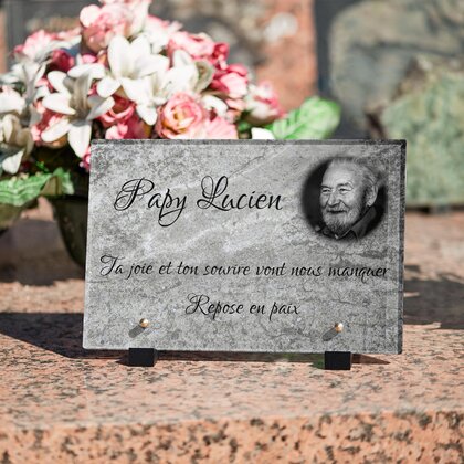 Plaque funéraire pierre-grise 17 Plaquedeces.fr
