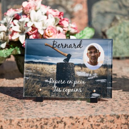 Plaque funéraire hache 19 Plaquedeces.fr
