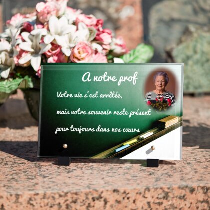 Plaque funéraire tableau-scolaire-vert 22 Plaquedeces.fr
